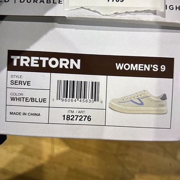 Tretorn Hopper Serve White and Blue Women's Sneakers Size 9. BNWT - Picture 5 of 5